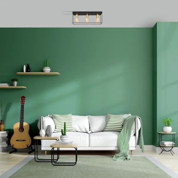 Mennyezeti lámpa FINN 3xE27/15W/230V fekete/arany