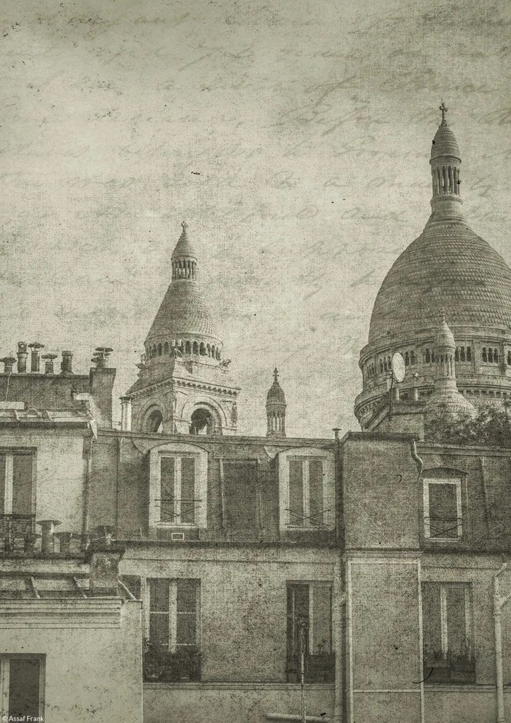 Poszter 21x29,7cm Lakóépületek kupolákkal Sacre Coeur Bazilika, Assaf