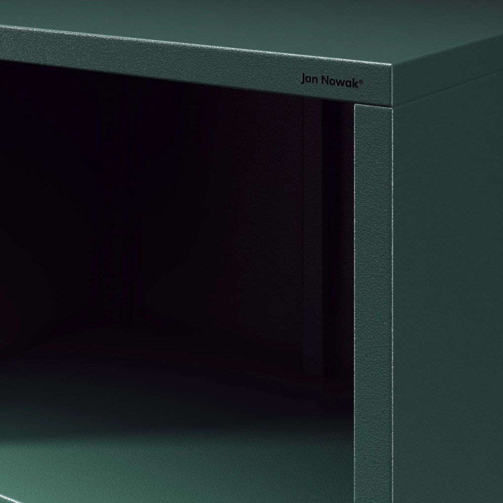 Állvány lapos nyitott könyvekhez lábakon üvegzöld, 500x1800x350 mm: MARIO Modern