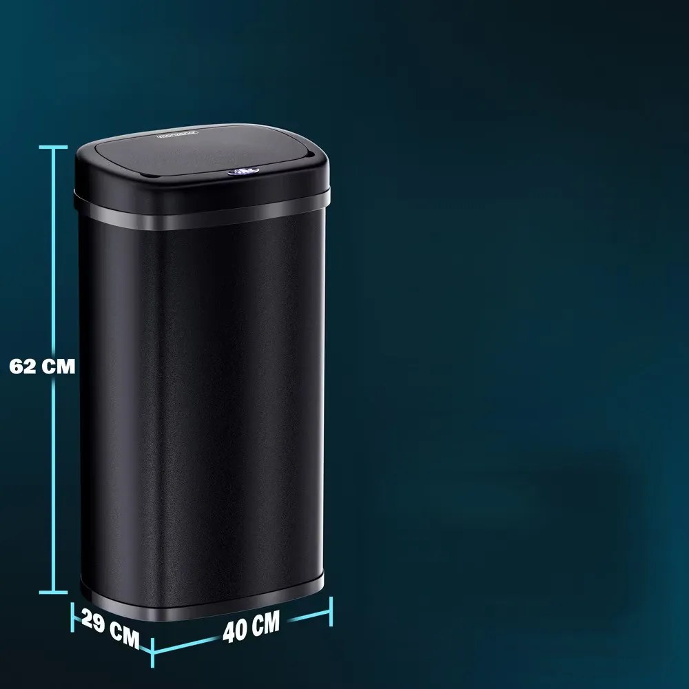 Deuba Érintésmentes szögletes hulladékgyűjtő USB-vel 50 L - fekete