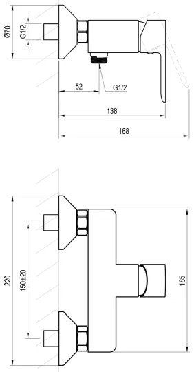 Ravak X070492 - SOLAR zuhanycsaptelep, fekete