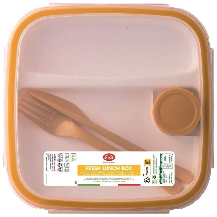 Osztott uzsonnás doboz evőeszközzel Fresh – Snips