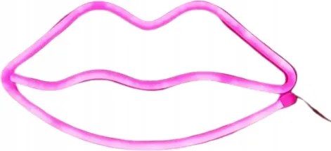 Neon Lámpa 3D Száj Lámpa Akkumulátor Usb Rózsaszín