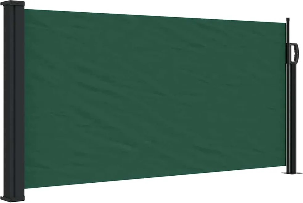 Sötétzöld behúzható oldalsó napellenző 100 x 300 cm