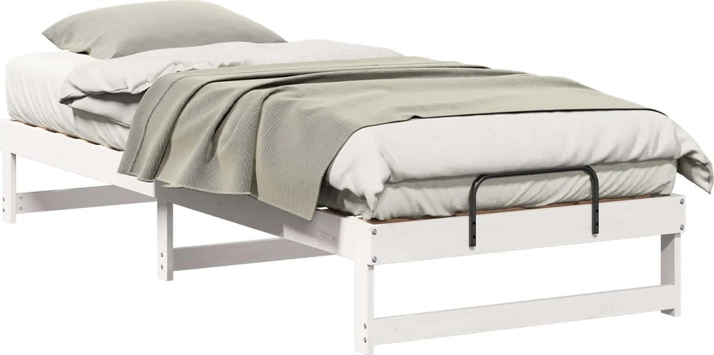 vidaXL Ágykeret Fehér 80 x 220 cm Tömör fenyőfa