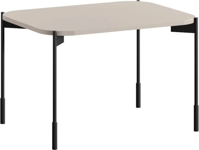 Sonatia dohányzóasztal 60 cm, téglalap alakú, fém lábakkal - kasmír