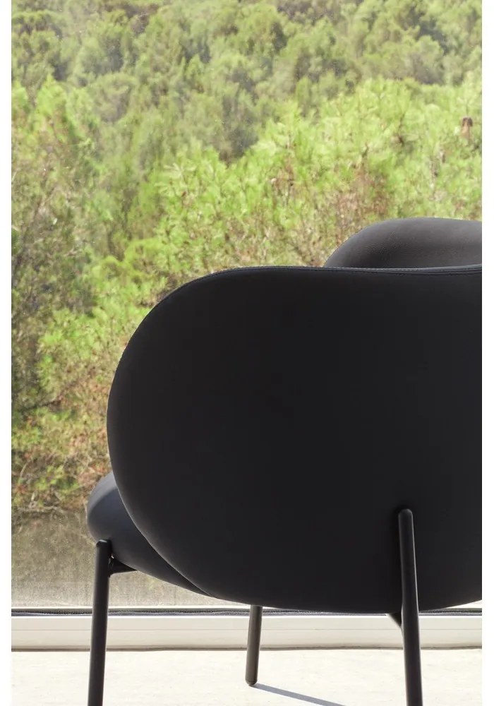 Fekete műbőr fotel Mogi - Teulat