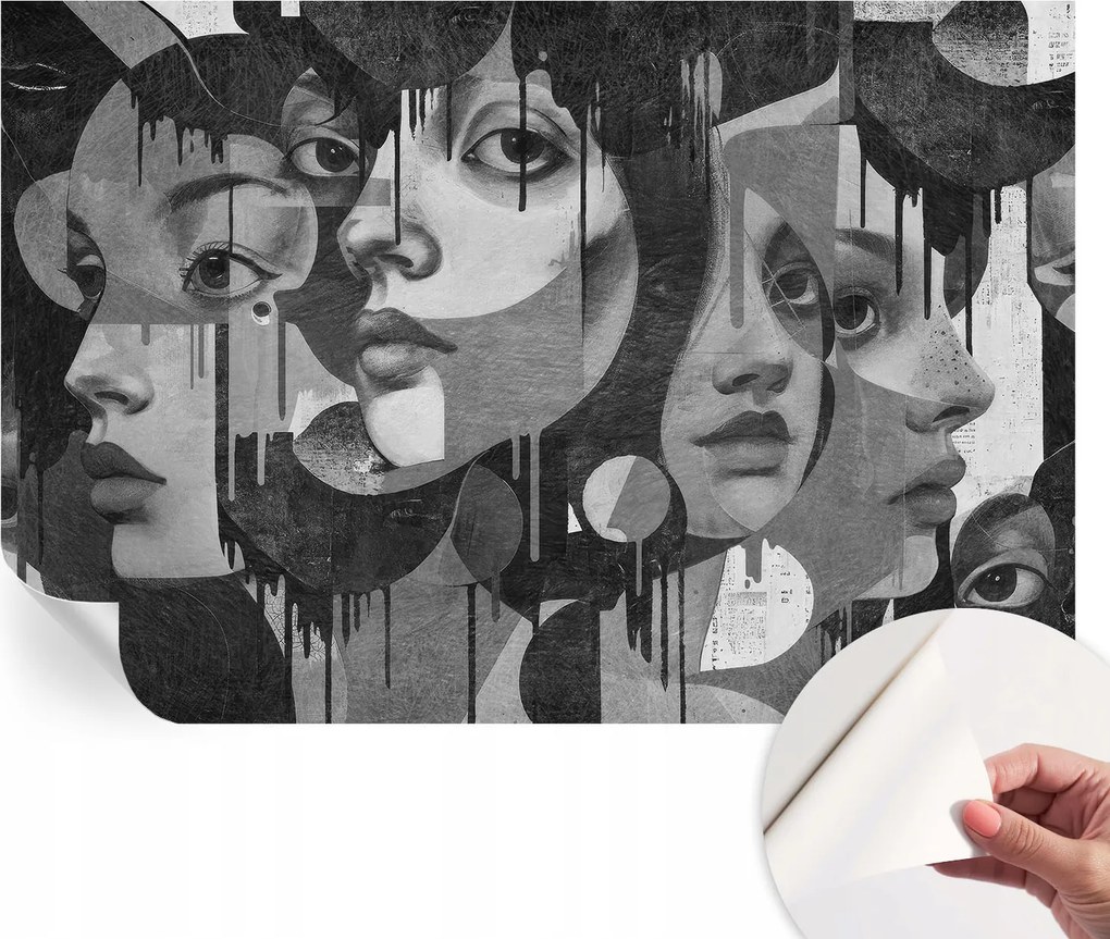 Dekoratív öntapadós fotótapéta Hálószobába Női arcok 104x70 cm