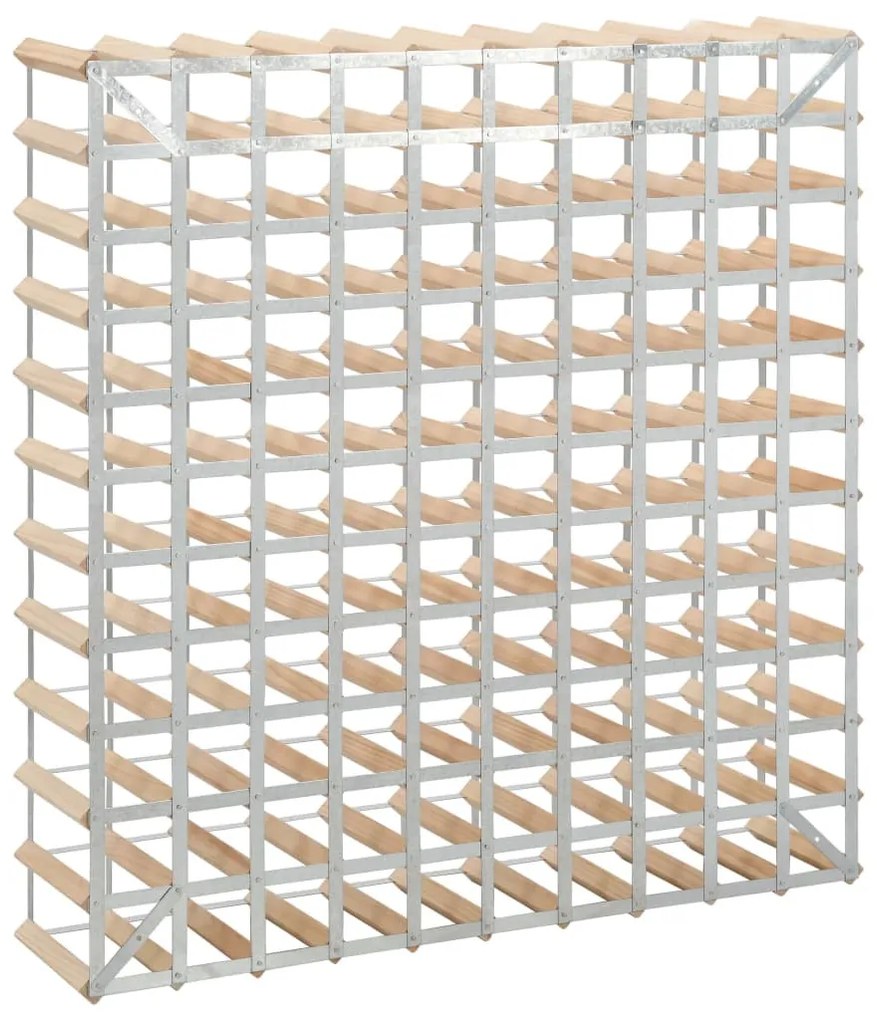 Tömör fenyőfa bortartó állvány 120 palackhoz