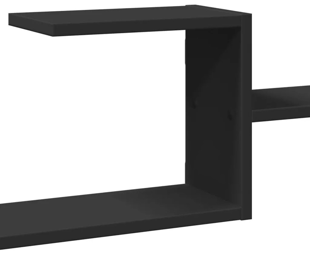 fekete szerelt fa fali polc 104 x 15 x 49 cm