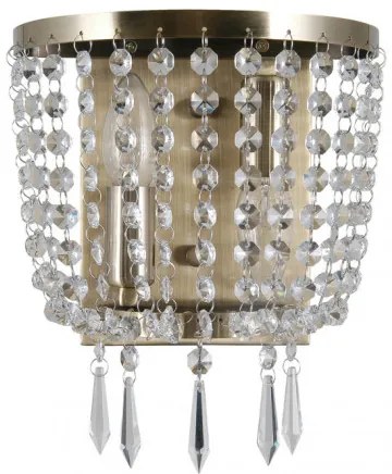 ITALUX WL-30138-2B CORTINA Kristály Fali Lámpa Antik Bronz E14 IP20