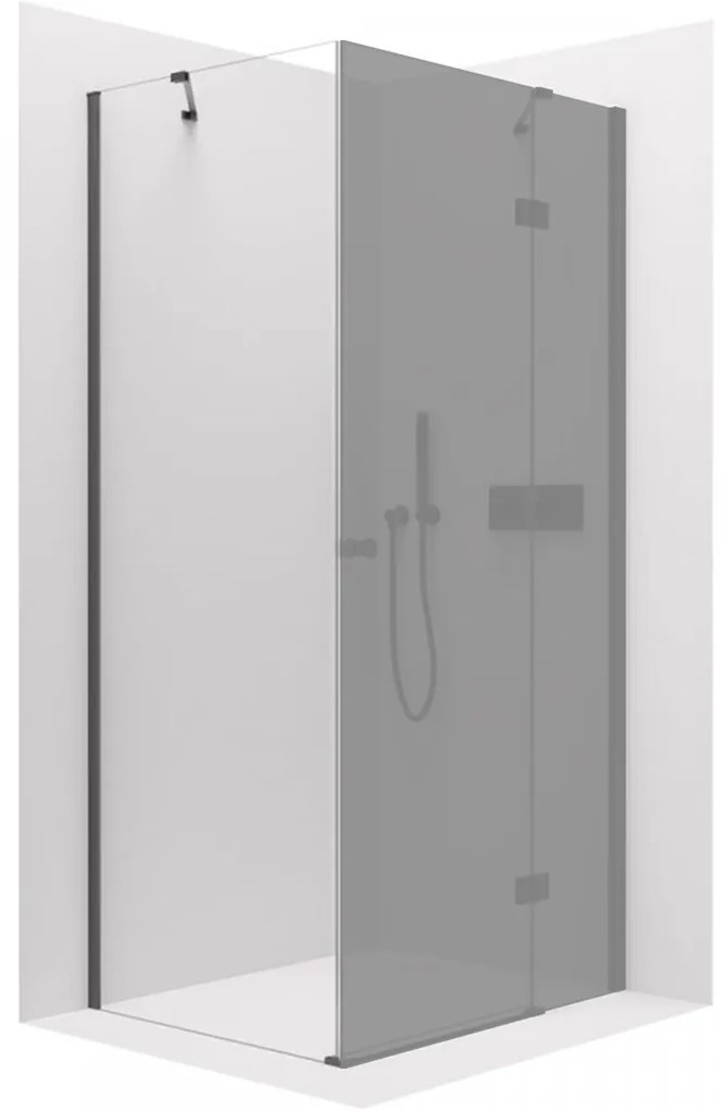 CERANO Cerano, fix zuhanyparaván Marino és Volpe ajtókhoz 100x190 cm, 6mm átlátszó üveg, fekete profil, CER-CER-420273