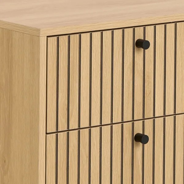 OLIVIA éjjeliszekrény fiókokkal, tölgy