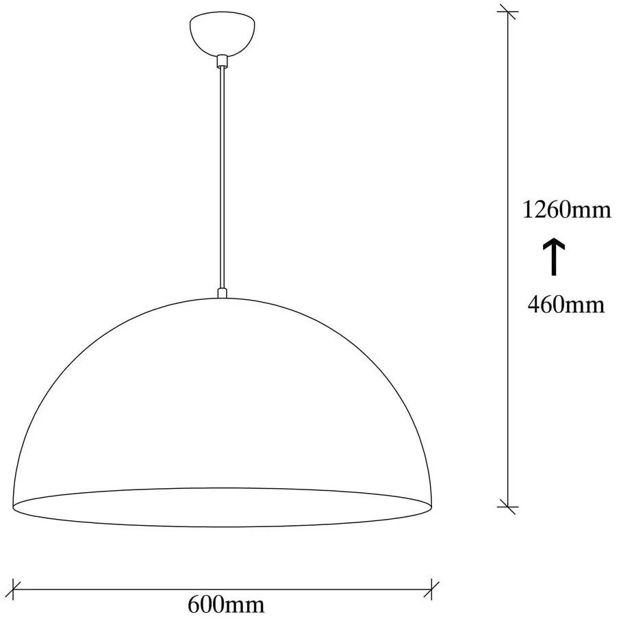 Fekete függőlámpa fém búrával ø 60 cm Coppa – Opviq lights