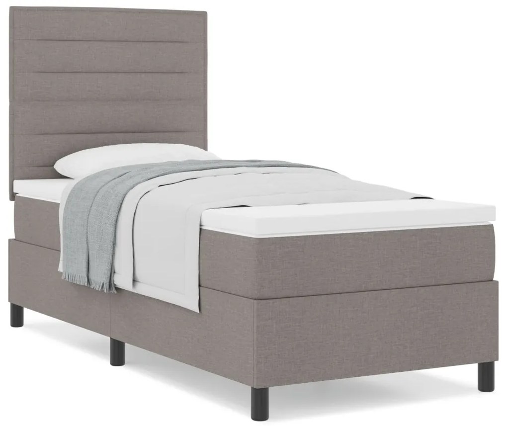 Box Spring Ágy Matraccal Bézs 80x200 cm Szövet