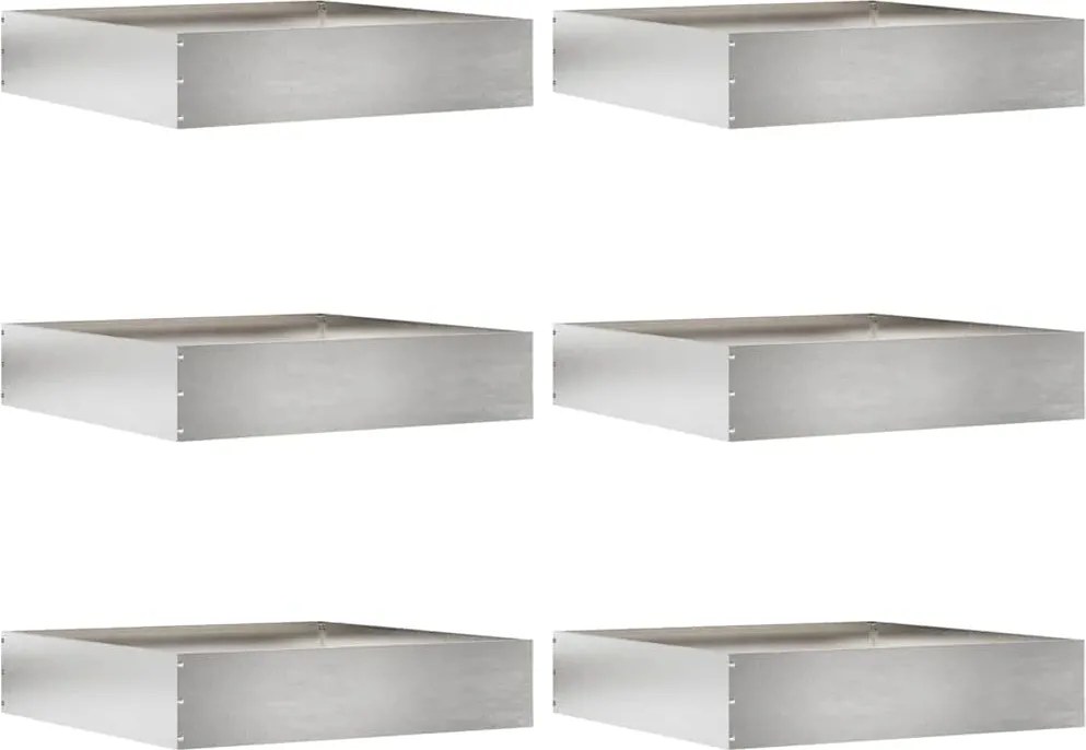 vidaXL Fűszegélyezés 6 pcs Ezüst 60 x 60 x 13 cm Rozsdamentes acél