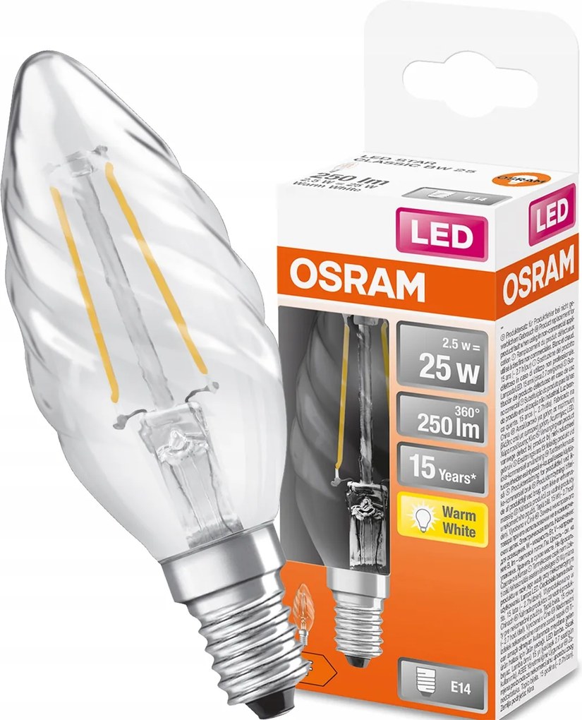 Led izzó Toboz E14 2,5W 2700K Filament Osram