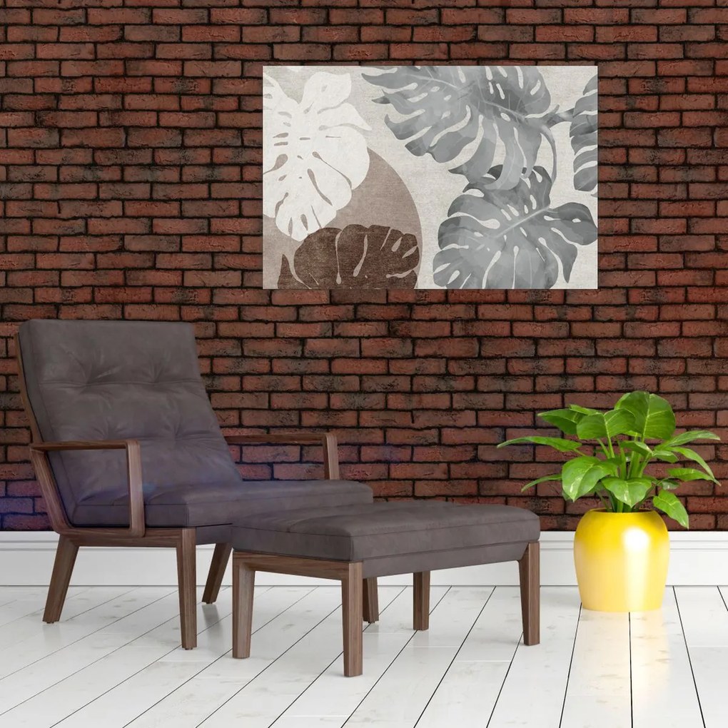 Kép - Design levelekkel (90x60 cm)