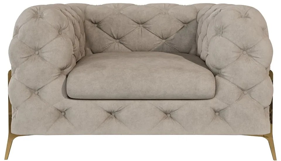 Szürkésbézs bársony fotel Chelsea Bis – Ropez