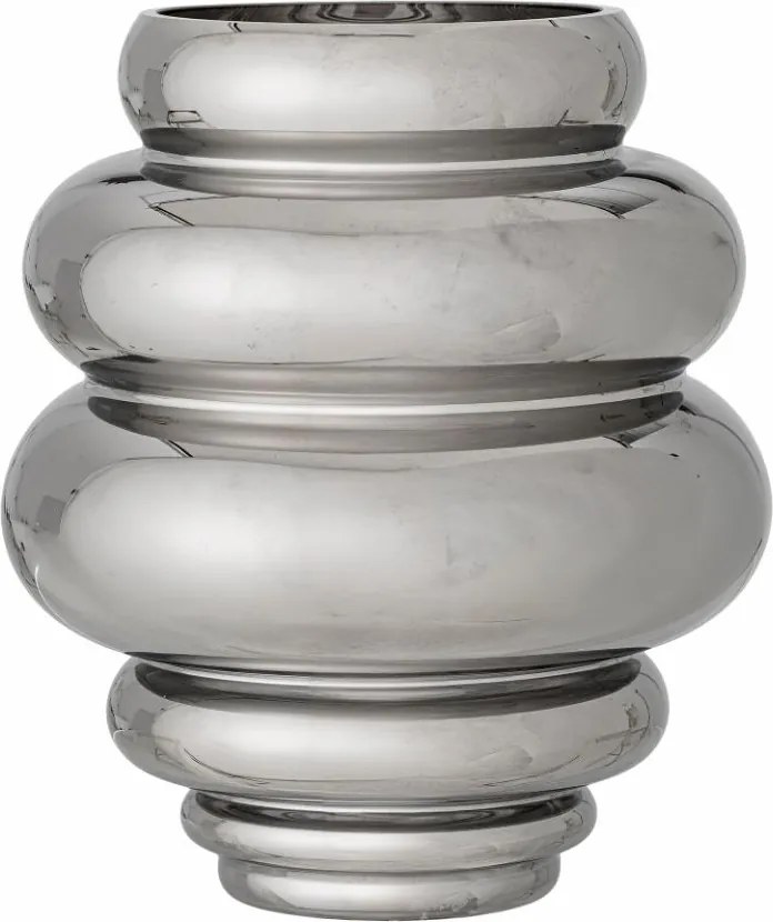 Bloomingville Zorya Üveg Virágváza 24 cm Ezüst Fényes