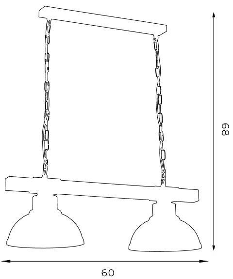 Csillár láncon HAKON 2xE27/60W/230V sötét