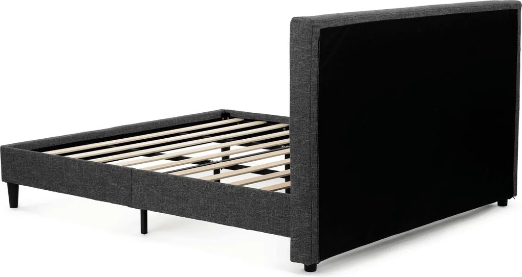 Kárpitozott franciaágykeret szürke szövet – BED-M180