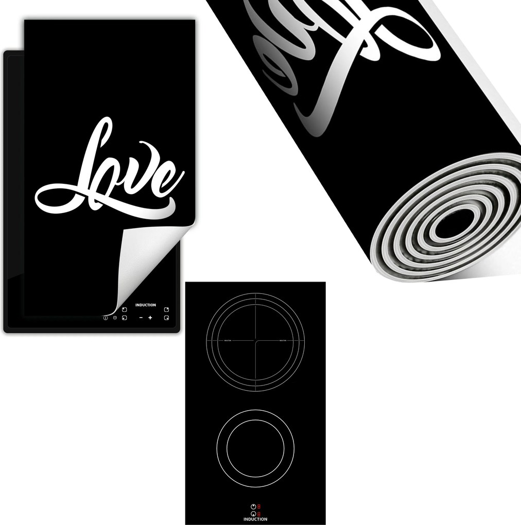Indukciós Védőszőnyeg Konyhapult 30x52 fekete szerelem