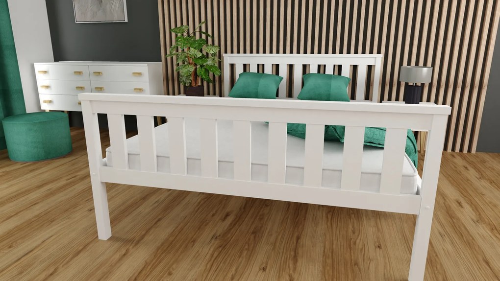 Ágy KALEA 90 x 200 cm, fehér Matrac: Coco Maxi matrac 20 cm, Ágyrács: Lamellás ágyráccsal