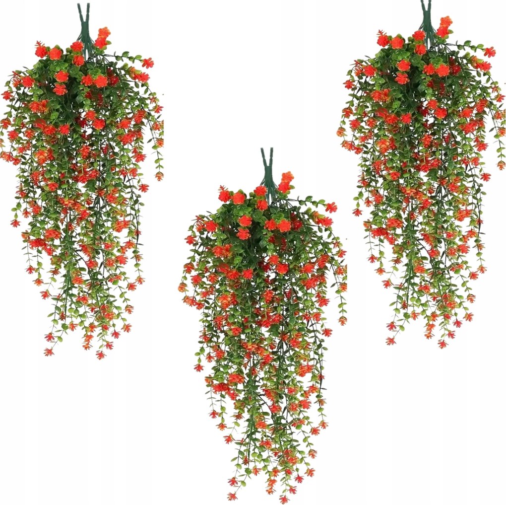 Művirág borostyán függő ágak 3db virágfüzér csokor