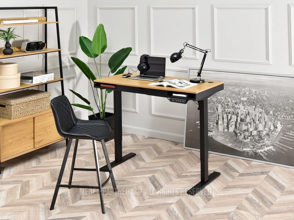 PC asztal Osto 120 (fekete tölgy + fekete). Akció -15%. 1109815