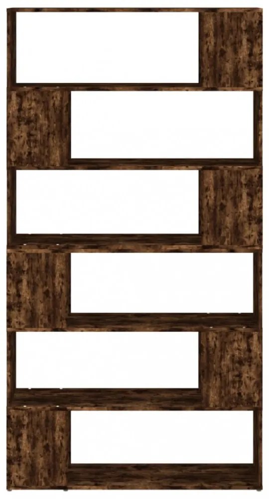 füstös tölgy színű térelválasztó könyvszekrény 100x24x188 cm