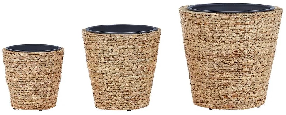 Vízijácint virágtartó háromdarabos szettben 28/37/47 cm PLAKA Beliani