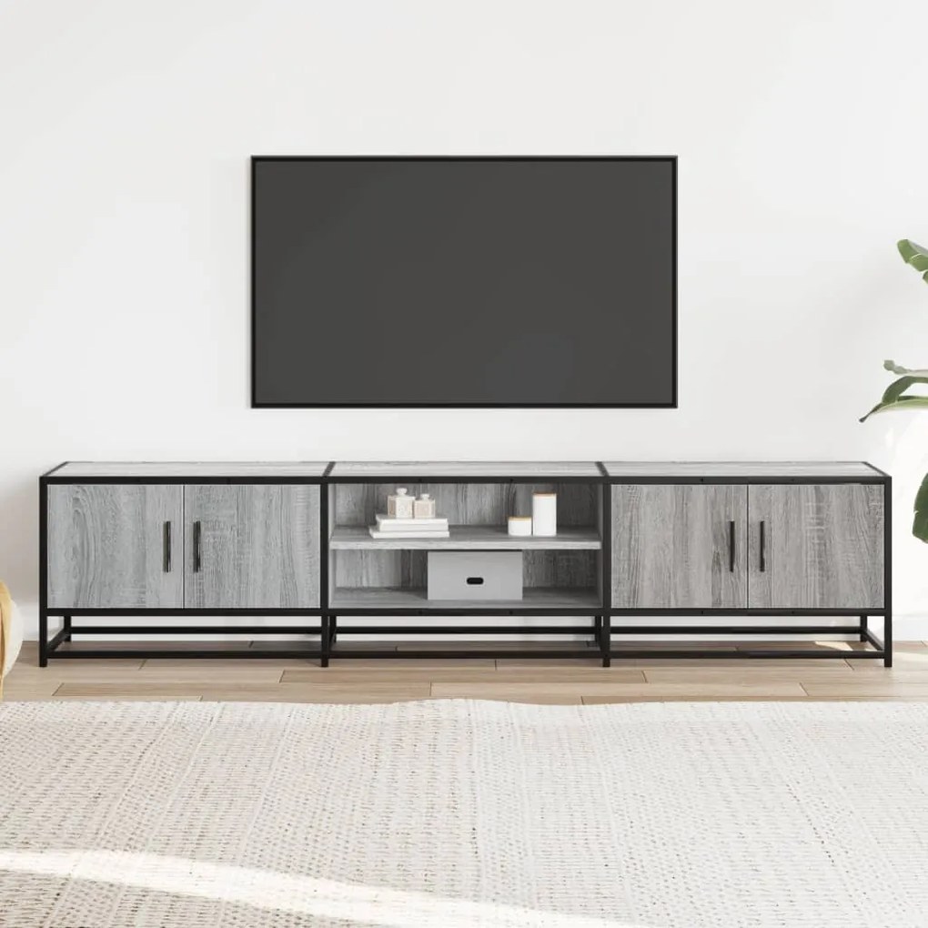 szürke sonoma színű szerelt fa TV-szekrény 180 x 35 x 41 cm