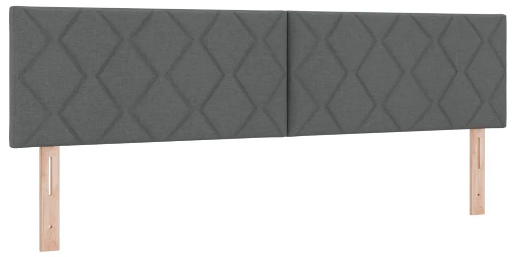 Boxspring ágy matraccal & LED sötétszürke 180x200 cm szövet