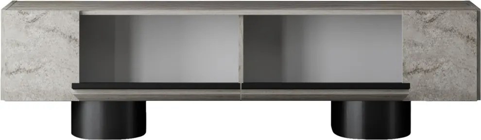 Bohem TV-állvány, travertin-fekete, 180 cm