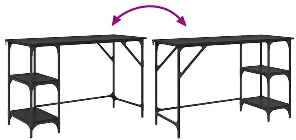 vidaXL Asztal Fekete tölgy 120 x 50 x 75 cm Faanyag