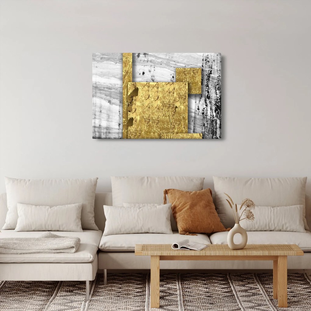 Kép - Arany négyzetek N⁰1 (90x60 cm)