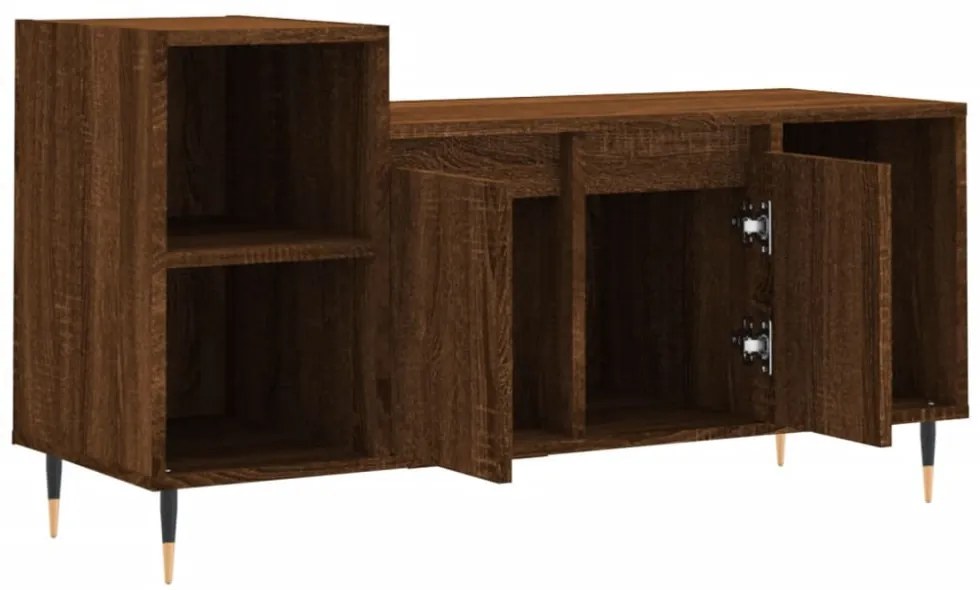 barna tölgyszínű szerelt fa TV-szekrény 100x35x55 cm