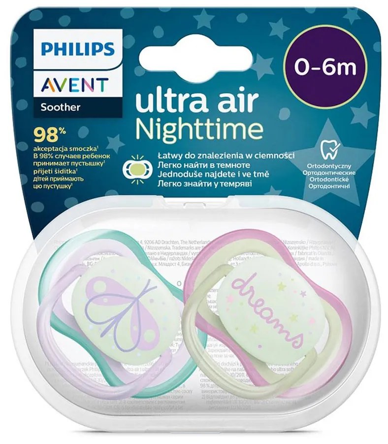Baba cumi Ultra air Night Avent 0 - 6 hónap - 2 darab lány, vel. 0-6 h