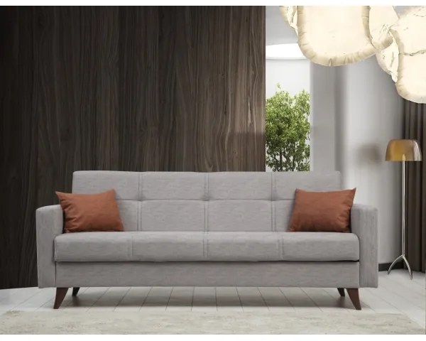 Háromszemélyes kihúzható kanapé KORFU világosszürke