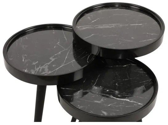 KÉSZLET 3x Kisasztal CALL fekete