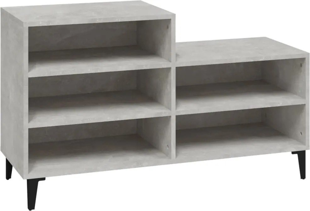 vidaXL betonszürke szerelt fa cipőszekrény 102x36x60 cm