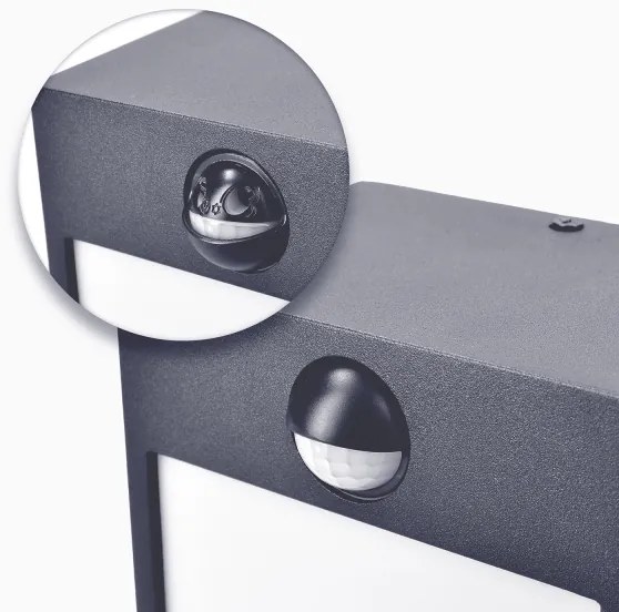 Brilagi-LED kültéri fali lámpa szenzorral TERNI LED/12W/230V antracit IP44