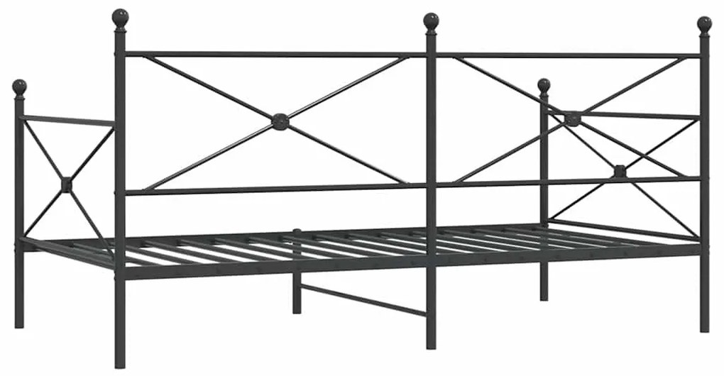 kanapéágy matrac nélkül fekete 100x190 cm acél