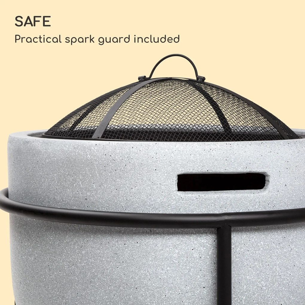 Blumfeldt Grail, tűzrakóhely grillel, MGO és acél fedél, szikrafogó