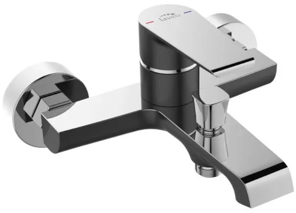 Laveo Largo, falra szerelhető kádcsaptelep 150mm, króm-fekete, LAV-BAH_710D