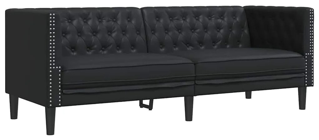 Kanapé Szett 3 pcs Fekete 194 x 74.5 x 70.5 cm Műbőr