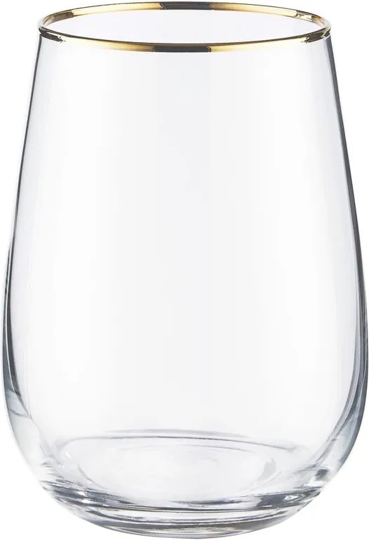TOUCH OF GOLD vizespohár aranyszegéllyel, 590 ml