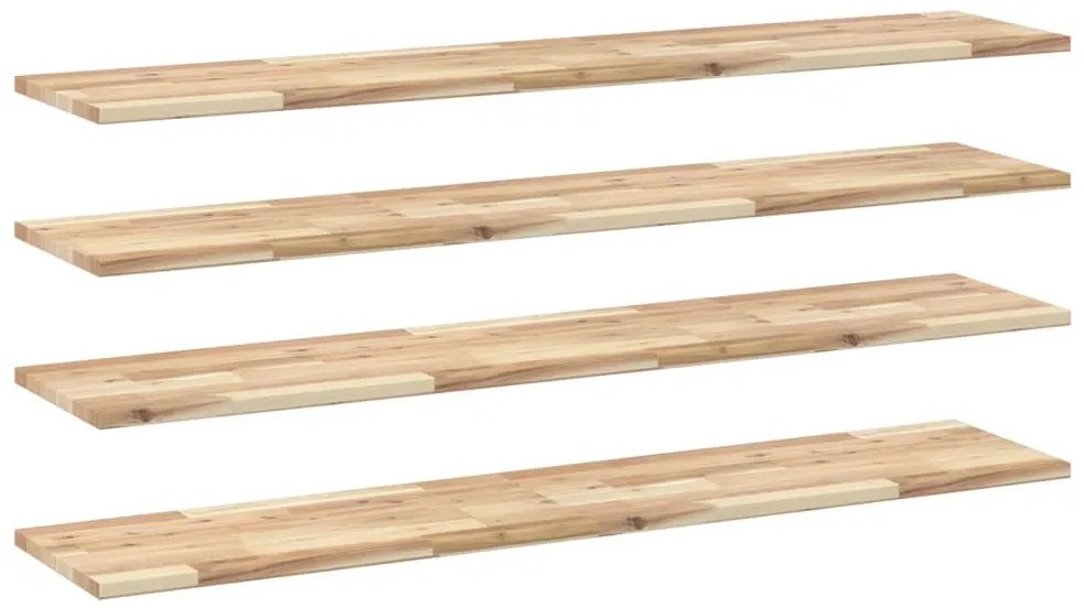 4 db kezeletlen tömör akácfa függőpolc 120 x 30 x 2 cm