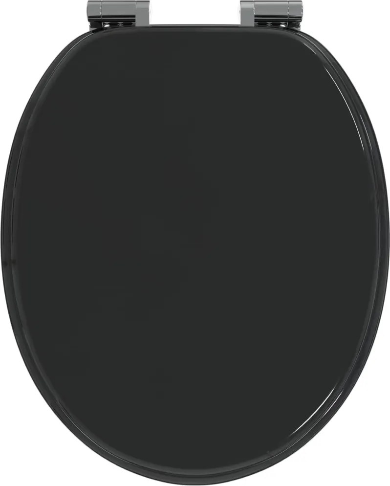Lágy záródású WC ülőke 2 pcs Fekete 44 x 38 cm MDF lap